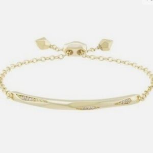 Kendra Scott Angela Pave CZ Adjustable Gold Tone Bracelet